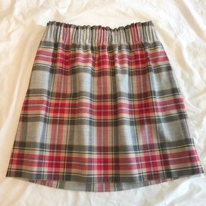 J. Crew Wool Plaid Sidewalk Skirt